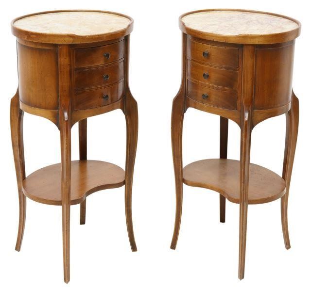 Appraisal: pair French Louis XV style nightstands th c in a