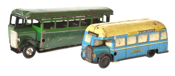 Appraisal: TWO TINPLATE BUSES including Chad Valley National clockwork bus with