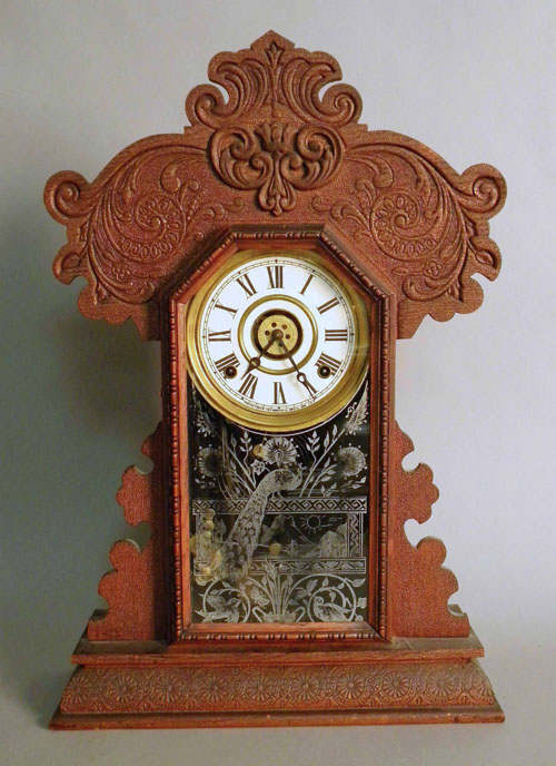 Appraisal: E Ingraham Co Vesta gingerbread clock h