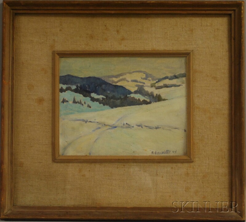 Appraisal: Romeo Vincelette Canadian - Snow-covered Mountains Possibly Mount Baldy Signed