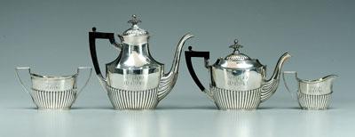 Appraisal: Four-piece sterling tea service in coffeepot with matching teapot creamer