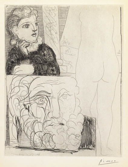 Appraisal: PABLO PICASSO Femme accoud e Sculpture de Dos et T