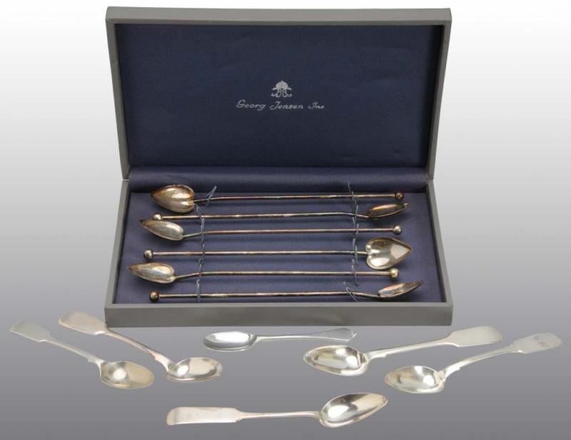 Appraisal: Lot of Spoons Description Includes six heart shaped Georg Jensen