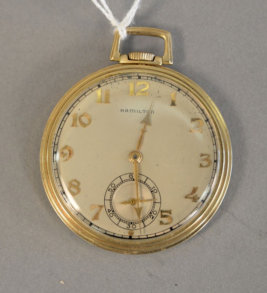 Appraisal: K Hamilton open face pocket watch monogrammed mm K Hamilton