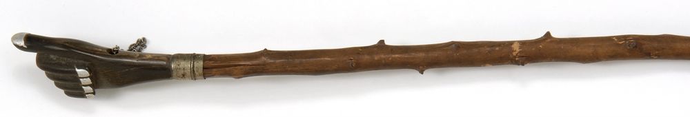 Appraisal: CARVED WOOD AND BONE CANE th CenturyWith handle in the