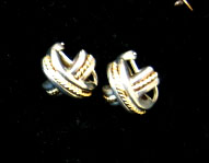 Appraisal: TIFFANY SILVER EARRINGS Silver and k yellow gold clip earrings