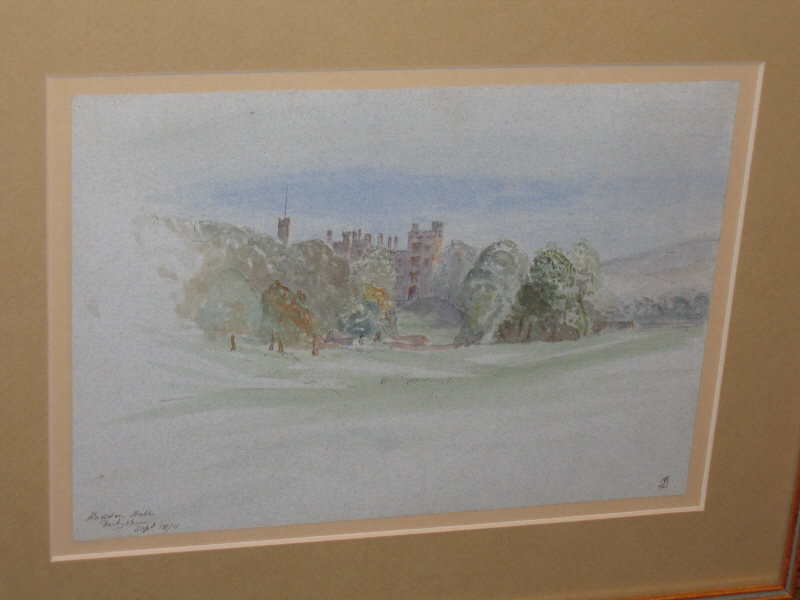 Appraisal: JOHN BAPTIST JOSEPH DORMER - HADDON HALL watercolor on blue