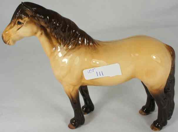 Appraisal: Beswick Highland Pony Dun Gloss Right Ear Broken left ear