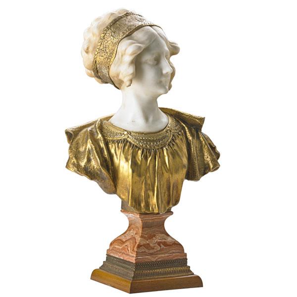 Appraisal: AFFORTUNATO GORY French - Carved white marble and gilt bronze