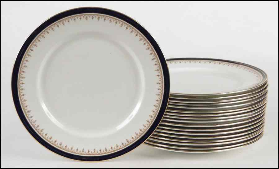 Appraisal: SET OF AYNSLEY PORCELAIN DINNER PLATES Leighton pattern Diameter ''