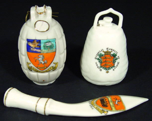 Appraisal: Three military crested china items - a ' Grafton Mills'