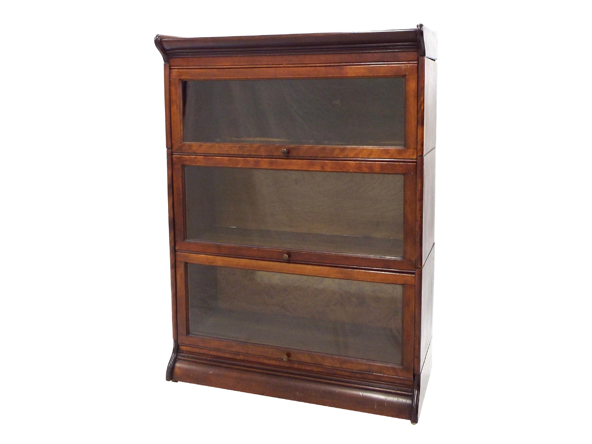 Appraisal: Globe Wernicke type mahogany three section bookcase with glazed rising