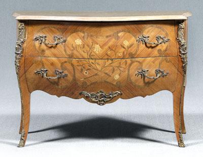 Appraisal: Louis XV style marble-top commode ocher to rose marble over