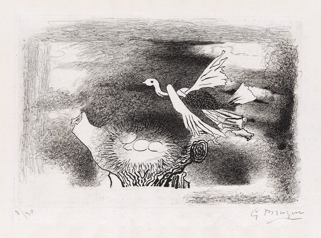 Appraisal: GEORGES BRAQUE Le Nid Oiseau IX Etching and drypoint x