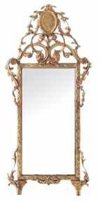 Appraisal: Louis XV Rococo giltwood mirror late th century molded and