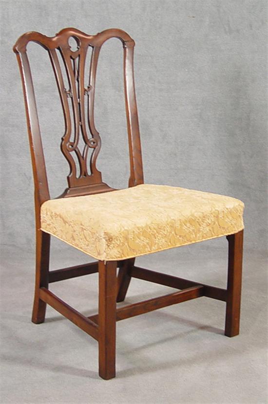 Appraisal: Chippendale Dining Side Chair Circa Over upholstered seat Refinished Old