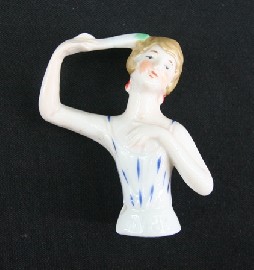 Appraisal: A German Art Deco half doll of a lady with