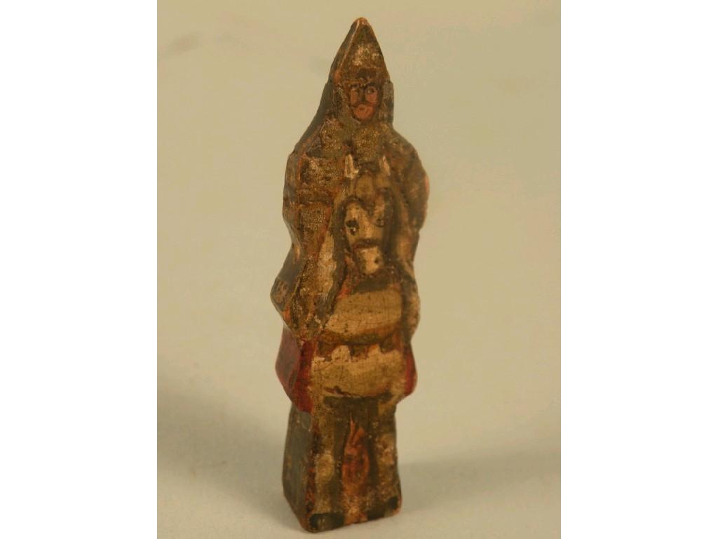 Appraisal: A Russian painted wooden figure of a knight probably a