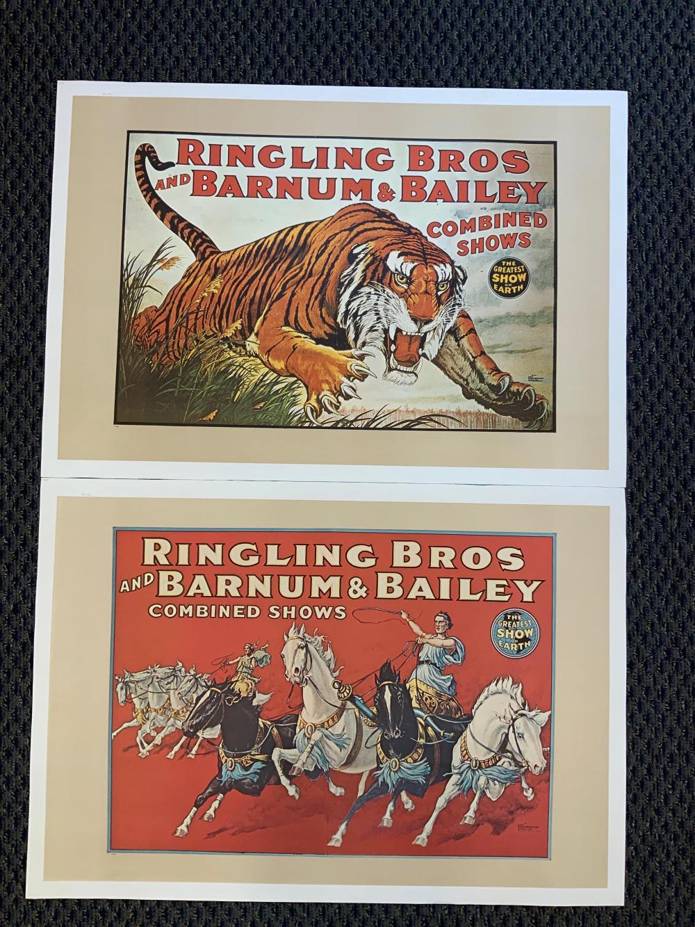 Appraisal: Two Unframed Ringling Bros and Barnum Bailey Combined Shows Linen-Back