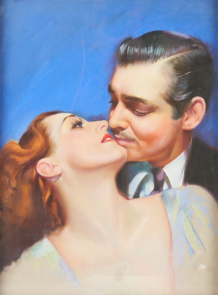 Appraisal: Charles Rubino Clark Gable Pastel on Board Charles E Rubino