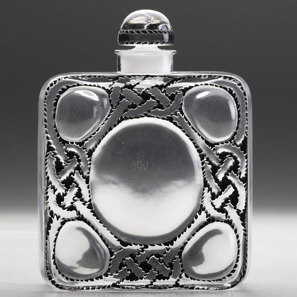 Appraisal: LALIQUEFORVILLarge Les Cinq Fleurs perfume with black patina A couple