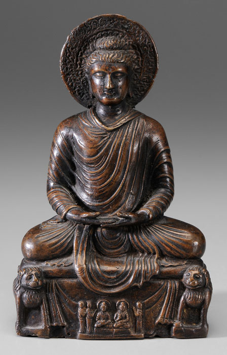 Appraisal: Bronze Figure of Shakyamuni Buddha Chinese th th century in