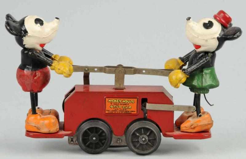 Appraisal: Lionel Mickey Mouse Handcar Wind-Up Toy Description Marked No on