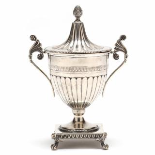 Appraisal: Italian Silver Lidded Urn silver circa - in the neoclassical