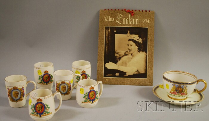 Appraisal: Eight Commemorative Edward VIII Coronation Ceramic Items and a Elizabeth