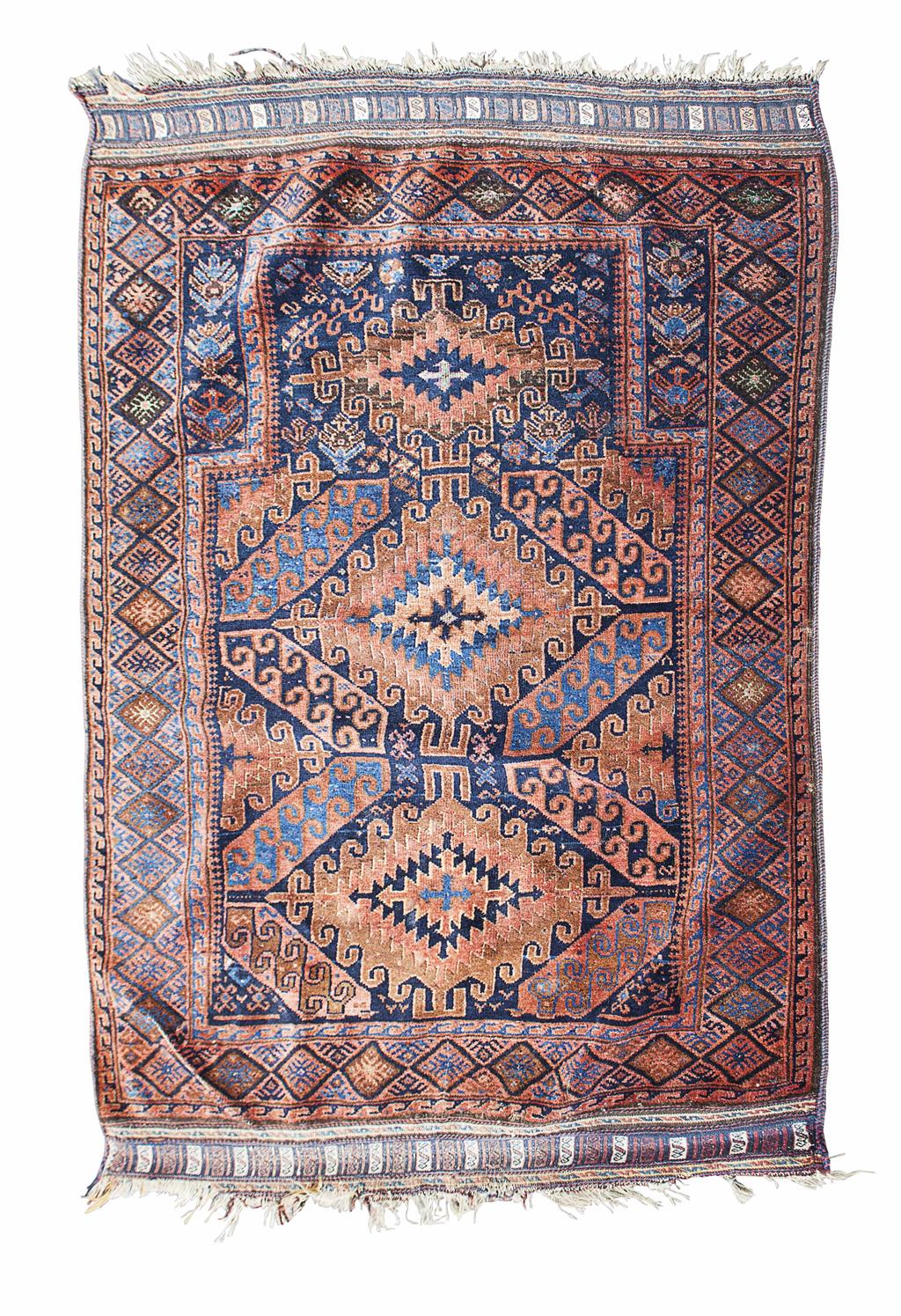 Appraisal: BELOUCH PART SILK PRAYER RUG EAST PERSIA LATE TH EARLY