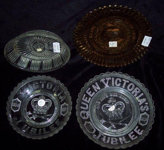 Appraisal: A Queen Victoria Golden Jubilee pressed glass plate and other