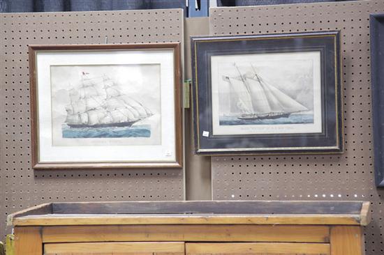 Appraisal: TWO CURRIER AND IVES PRINTS Both medium folios of masted