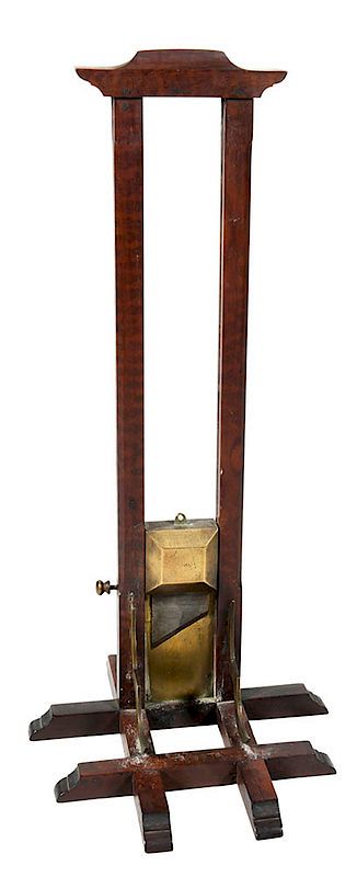 Appraisal: French Cigar Guillotine late th century wood construction with brass