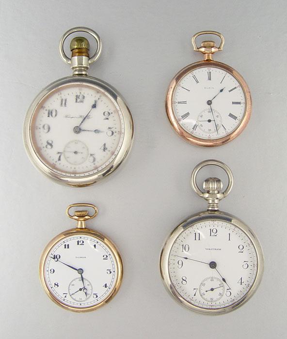 Appraisal: ESTATE LOT OF POCKET WATCHES To include Elgin openface yellow