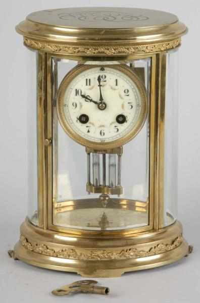 Appraisal: Crystal Regulator Clock With Mercury Pendulum Description French Circa Unusual