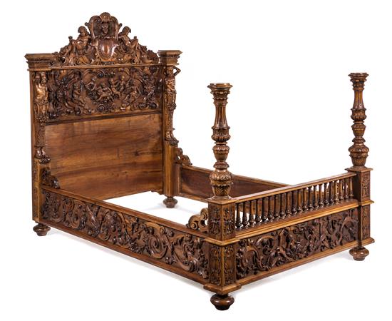 Appraisal: Sale Lot A Renaissance Revival Carved Oak Bed th century