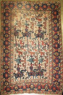 Appraisal: unusual late th c Persian garden carpet with antelope horses