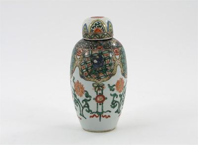 Appraisal: A Chinese famille verte ovoid vase and associated cover fitted