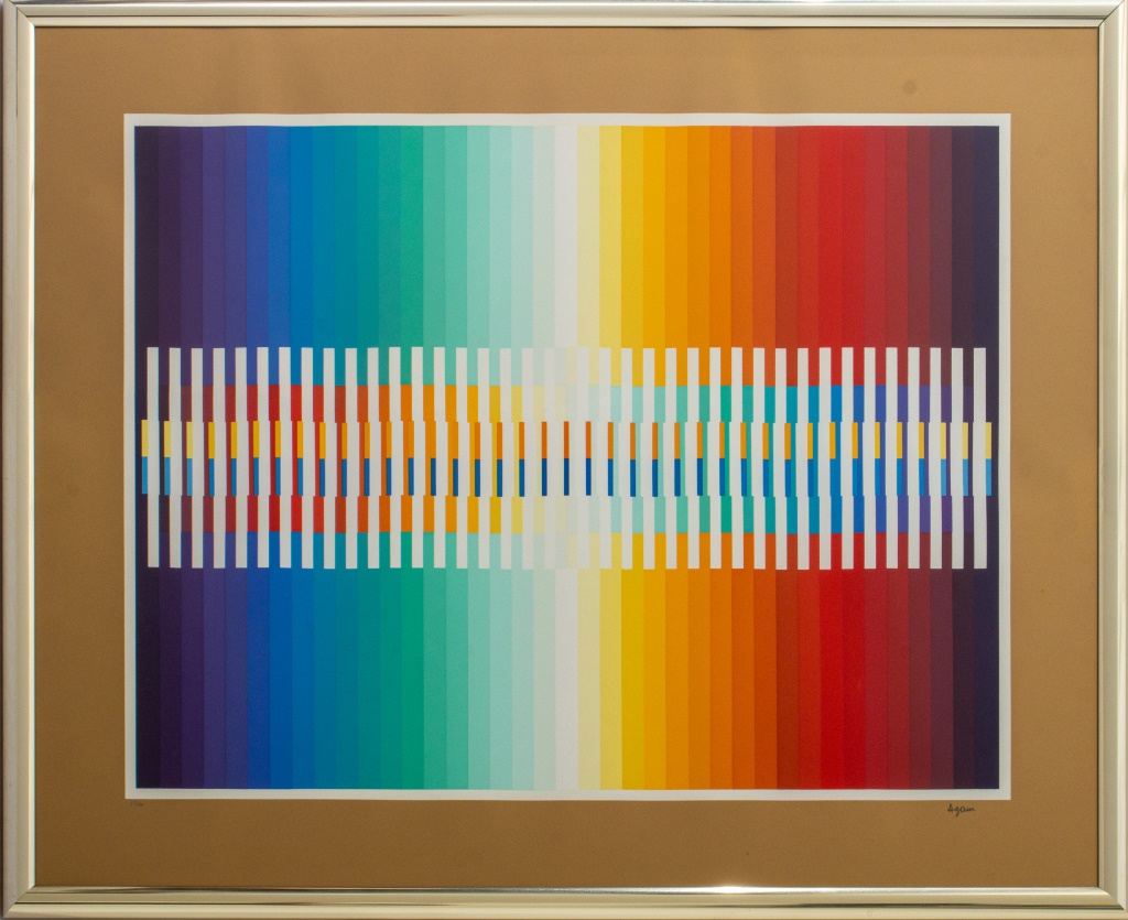 Appraisal: YAACOV AGAM INTEGRATED RAINBOW SILKSCREEN PRINT Yaacov Agam Israeli b