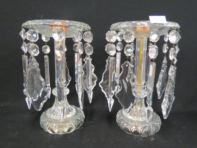 Appraisal: Pair of Cut Crystal Lusters gorgeous prisms tall