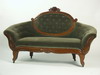 Appraisal: SETTEE - Victorian carved walnut cameo back settee full carved