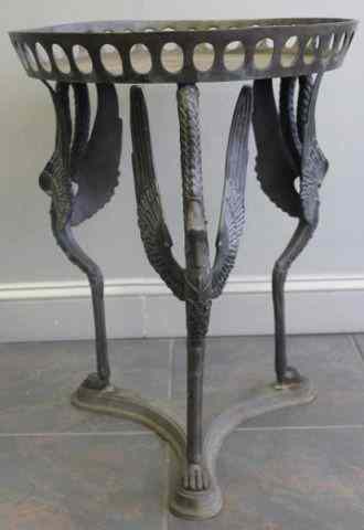 Appraisal: Bronze Classical Planter with Winged Swan Monopedia Supports From a