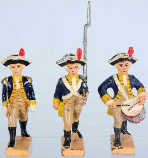 Appraisal: Lot of Lineol Figures Includes American Revolution drummer marcher and