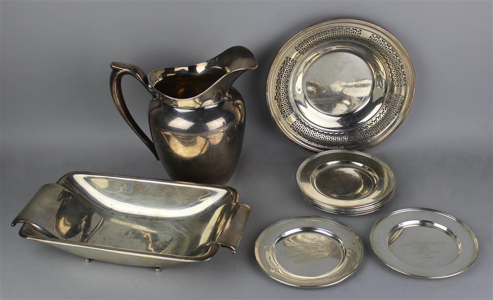 Appraisal: REED BARTON ART DECO BREAD TRAY AND TEN AMERICAN SILVER