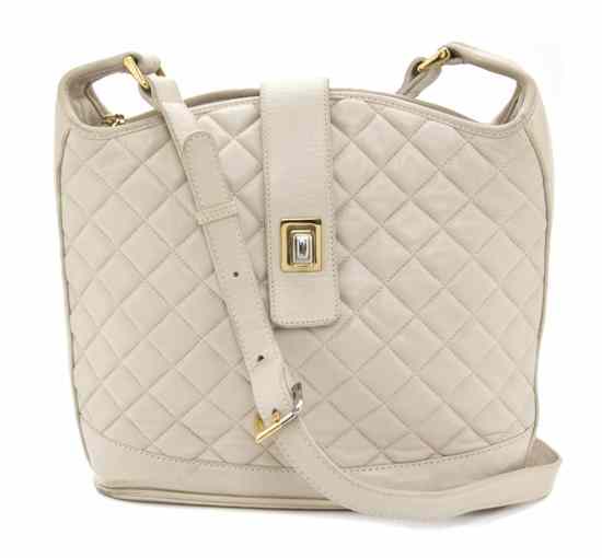 Appraisal: A Judith Leiber Off-White Quilted Leather Bag Stamped Judith Leiber