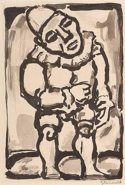 Appraisal: After Georges Rouault French - Clown aquatint after a plate