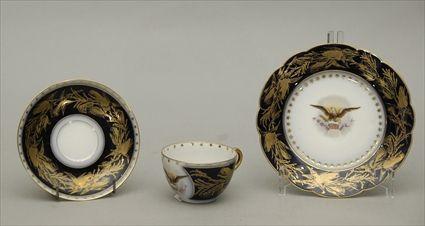 Appraisal: Limoges Three-Piece Porcelain Set Inscribed Harrison