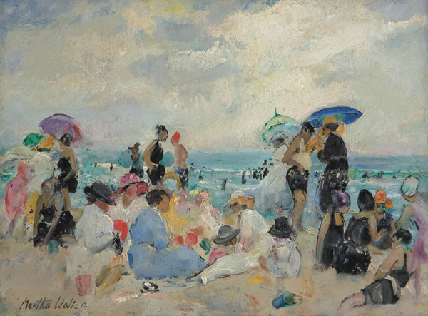 Appraisal: WALTER MARTHA American - Bathers on the Beach Bass Rocks