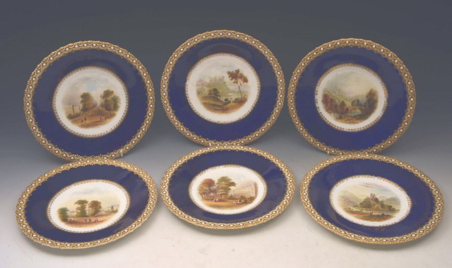 Appraisal: A SET OF TH CENTURY NAMED VIEW CABINET PLATES to