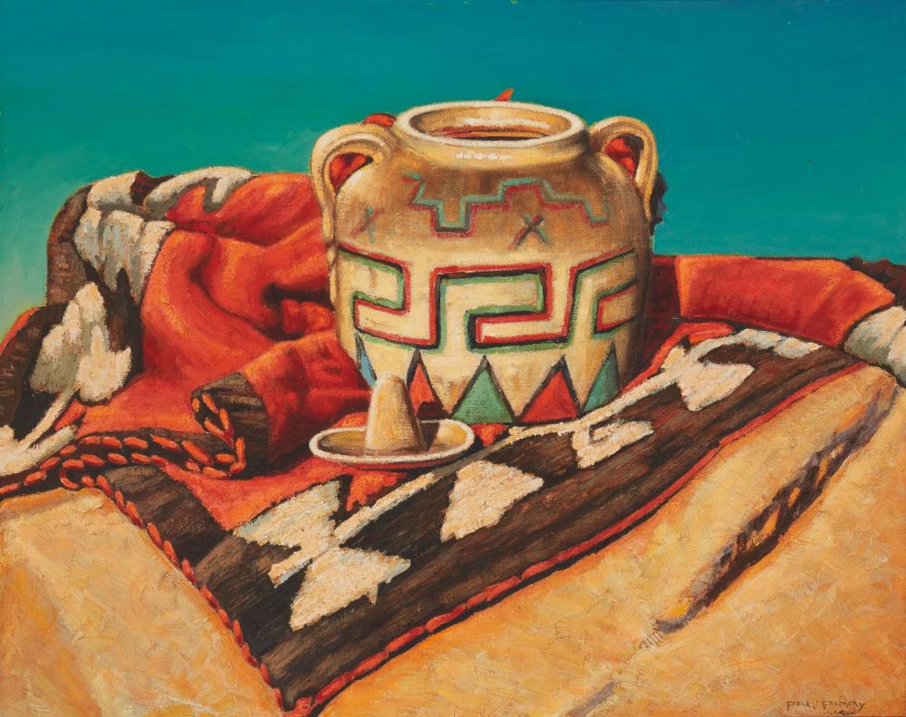 Appraisal: Frank J Gavencky - Ramona CA Indian Pot Circa Oil